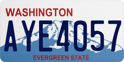 WA license plate AYE4057