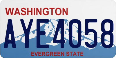 WA license plate AYE4058