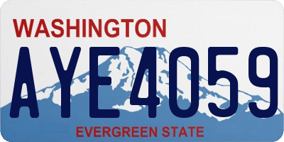 WA license plate AYE4059