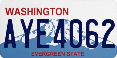 WA license plate AYE4062