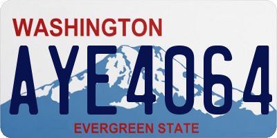 WA license plate AYE4064
