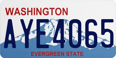 WA license plate AYE4065