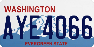 WA license plate AYE4066