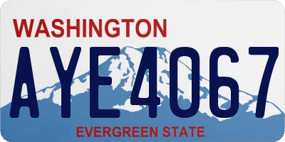 WA license plate AYE4067