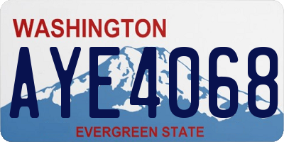 WA license plate AYE4068