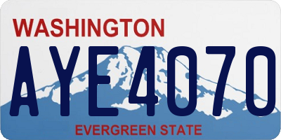 WA license plate AYE4070