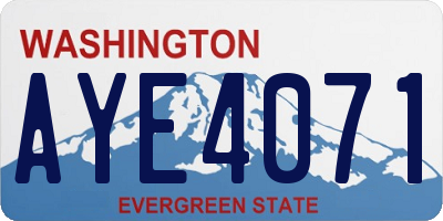 WA license plate AYE4071