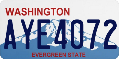 WA license plate AYE4072