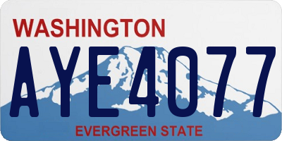 WA license plate AYE4077