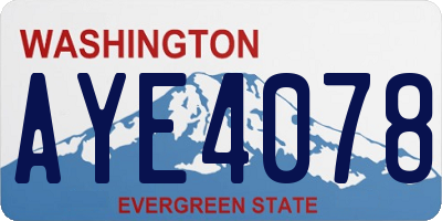 WA license plate AYE4078