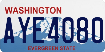 WA license plate AYE4080