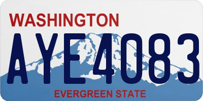 WA license plate AYE4083