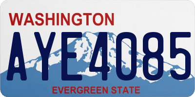 WA license plate AYE4085