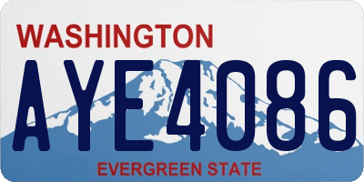 WA license plate AYE4086