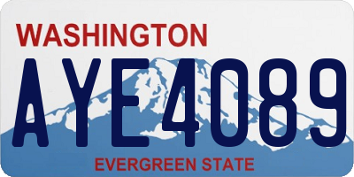 WA license plate AYE4089