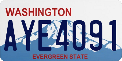 WA license plate AYE4091
