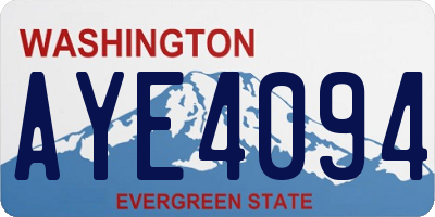 WA license plate AYE4094