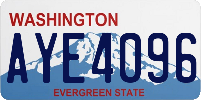WA license plate AYE4096