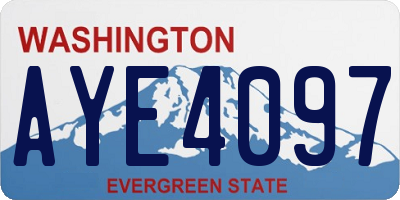 WA license plate AYE4097