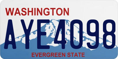 WA license plate AYE4098