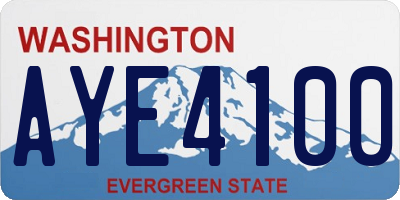 WA license plate AYE4100