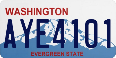 WA license plate AYE4101