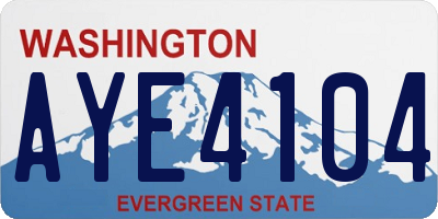 WA license plate AYE4104