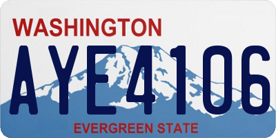 WA license plate AYE4106
