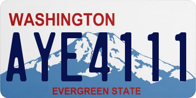 WA license plate AYE4111