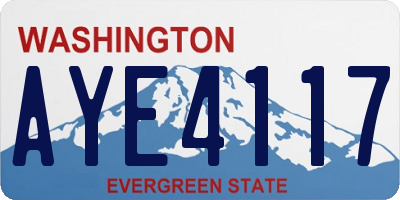 WA license plate AYE4117