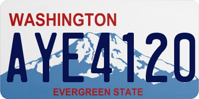 WA license plate AYE4120