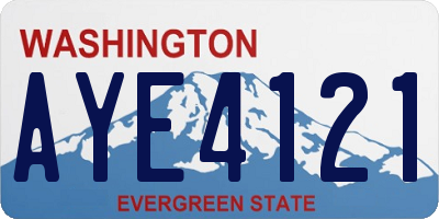 WA license plate AYE4121