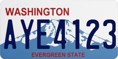 WA license plate AYE4123