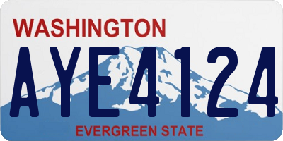 WA license plate AYE4124