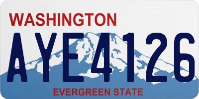 WA license plate AYE4126