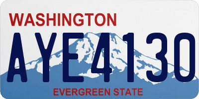 WA license plate AYE4130