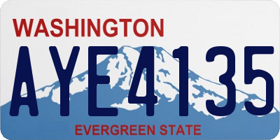 WA license plate AYE4135
