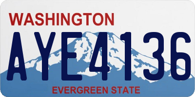 WA license plate AYE4136