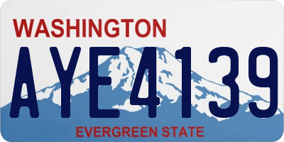 WA license plate AYE4139