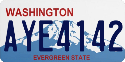 WA license plate AYE4142