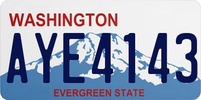 WA license plate AYE4143