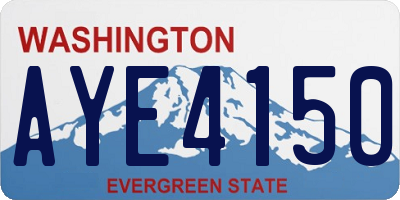 WA license plate AYE4150