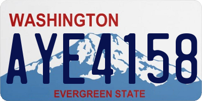 WA license plate AYE4158