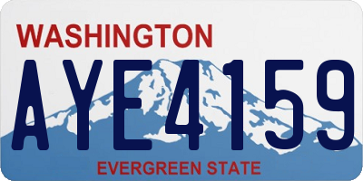 WA license plate AYE4159