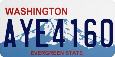 WA license plate AYE4160