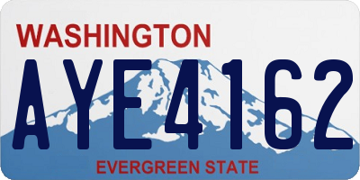 WA license plate AYE4162