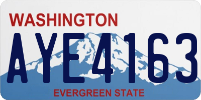WA license plate AYE4163