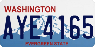 WA license plate AYE4165