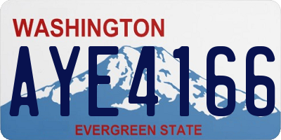 WA license plate AYE4166
