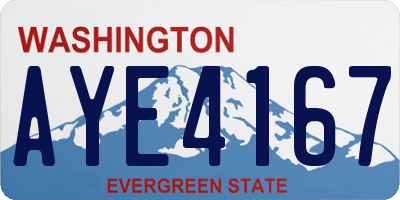 WA license plate AYE4167